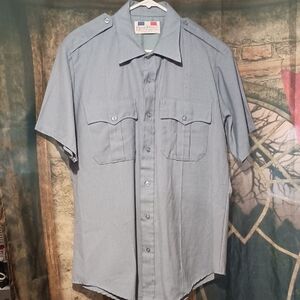 Flying Cross Men's Blue Button-Up Shirt